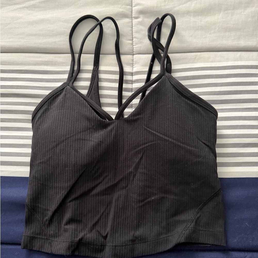 lululemon athletica Black Ribbed Strappy Tank Top